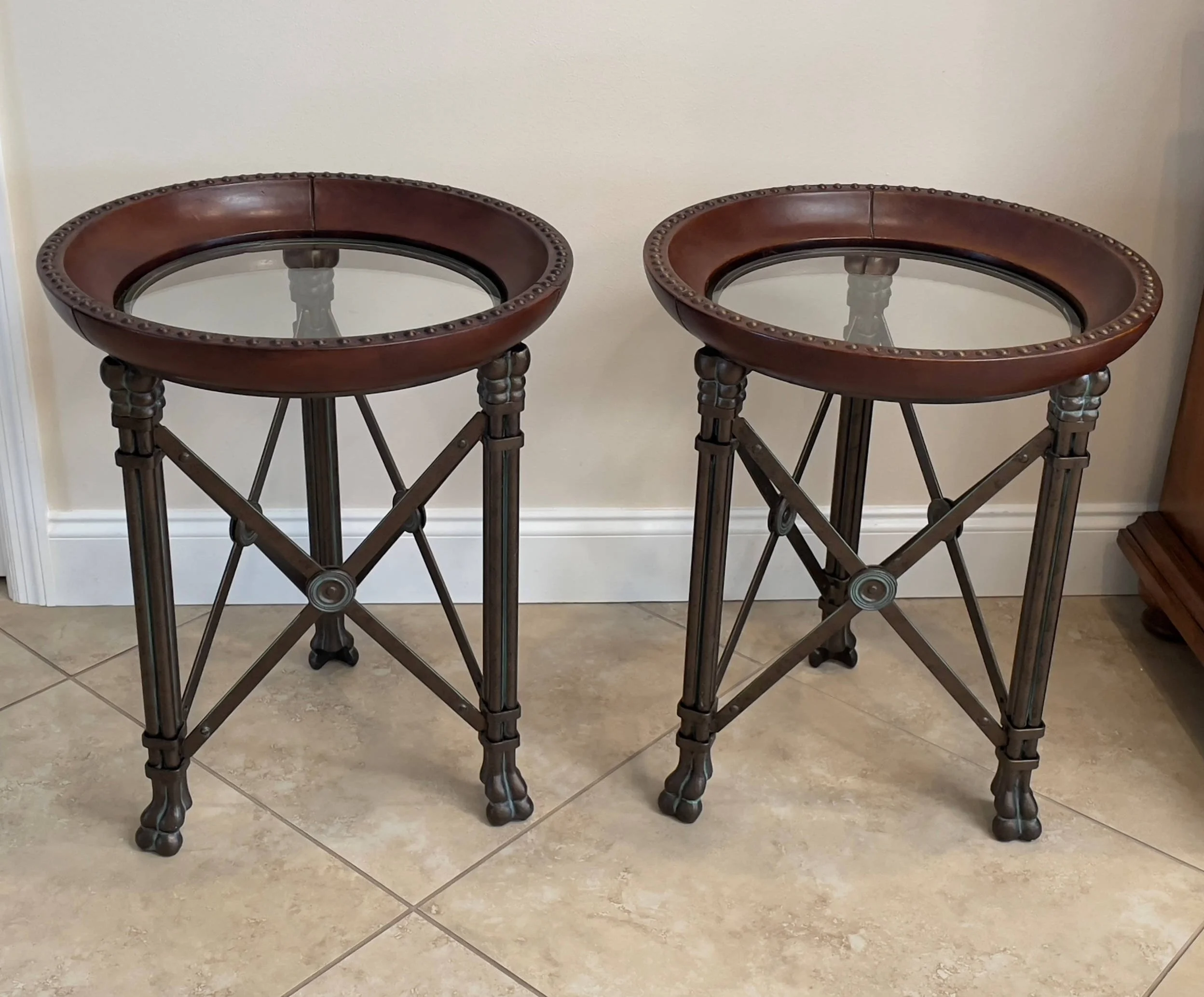 Encore Furniture Gallery-Pair - Maitland Smith Leather and Iron